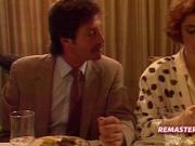 Vintage couple has a very nice exciting dinner together