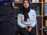 Muslim busty teen thief in hijab punish fucked hard