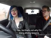 Busty alt hottie anal fuck in car