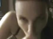 Naughty amateur girl sucking cock completely dry