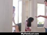 Window Stucked Mom Gets banged By Both Step Sons