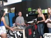 Two blonde cougars flashed their nice boobies for money