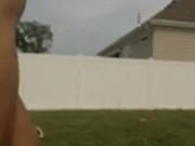 Blonde's Naked Garden Dare