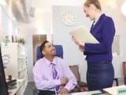 Gigi Flamez and Katalina Mills have group sex at office