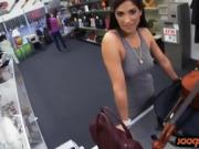 Amateur babe pawns her cello and pounded by pervy pawn guy