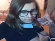 Busty Nerdy Hot Teen Loves To Suck Boner