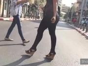 Bubble Butt VPL walking the street