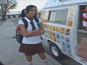 icecream truck teen in high white socks get long white dick