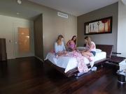 Deviant stepbro fucked stepsis next to her teen friends