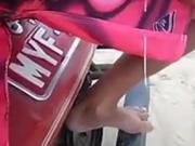 Beach 3way sex