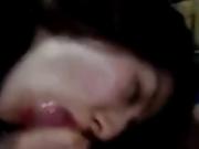 Asian girl orally pleasures small penis