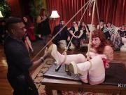 Caning fucking and Sybian riding at orgy party