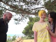 Yellow haired slave disgraced in public