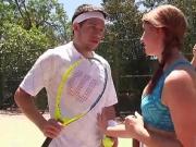 Busty tennis teen fucked in front of her friends outdoor