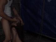 Blonde babe bangs outdoor and punish boss' ally