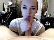blue-eyed blonde sucks a dick in front of the webcam hot24cam