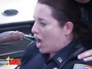 Two cops take giant black shaft