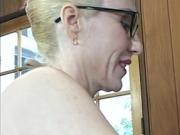 Skinny dude with a big cock fucks a hot blonde MILF