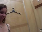 Striking czech teenie is teased in the mall and drilled in po