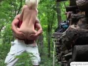 Hot Euro babe Zazie Skymm fucked hard into the woods