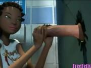 3D Interracial Schoolgirl Bathoom Fun - FreeFetishTVcom