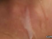 Slutty peach gets sperm shot on her face gulping all the spun