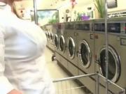 Luscious Babes Suck Big Cocks In The Laundry Shop