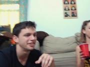 Teen friends dorm party with two guys turns into an orgy