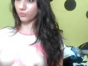 Brunette girl with holed shirt