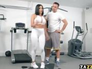 Stunning brunette is seduced by her personal trainer