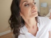 Stepmom Silvia sucks stepson huge cock