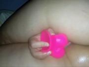 BBW mom Sandra rides her pink dildo