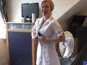 English mature nurses share cock in trio