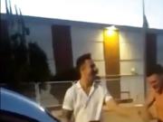 Spanish drunk fucking on the street with two men