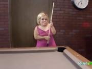 Midget slutty while playing pool