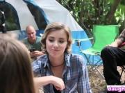 Teens Alyssa And Haley Camping With Horny Dads