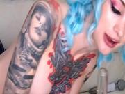 Impressive Tattooed Lady Show Off Live In Cam