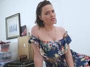 My brunette stepmom has nice big tits and a tight pussy