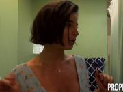 PropertySex - Italian tourist with big tits takes load on ass