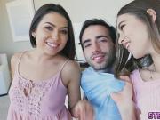 Long cock shared orally and vaginally with hot teens