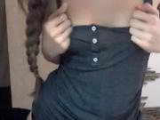 Two sexy female students show a striptease. Webcam.