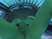 MASTURBATING AT THE TANNING SALON