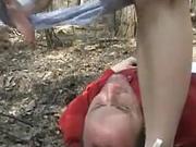 Face Sitting in the woods! Dirty panties! Amateur!