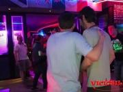 Soraya Wells public erotic show with british boys in Benidorm