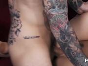 Tattooed Babe Gets Fucked by Her Man