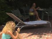 Horny blondes fuck their men wherever they please