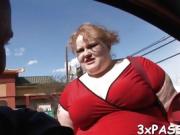 Busty BBW bitch fucked in all of her holes by chocolate dick