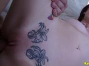 Tattooed girlfriend anally plowed by her bf