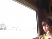 Babe flashes tits and cunt