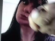 creampie in her face of whore, mouth of suck cock